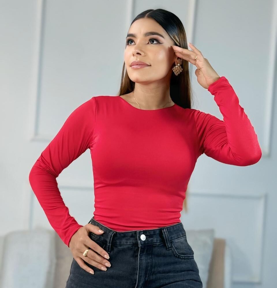 BODY MANGA LARGA CUELLO REDONDO