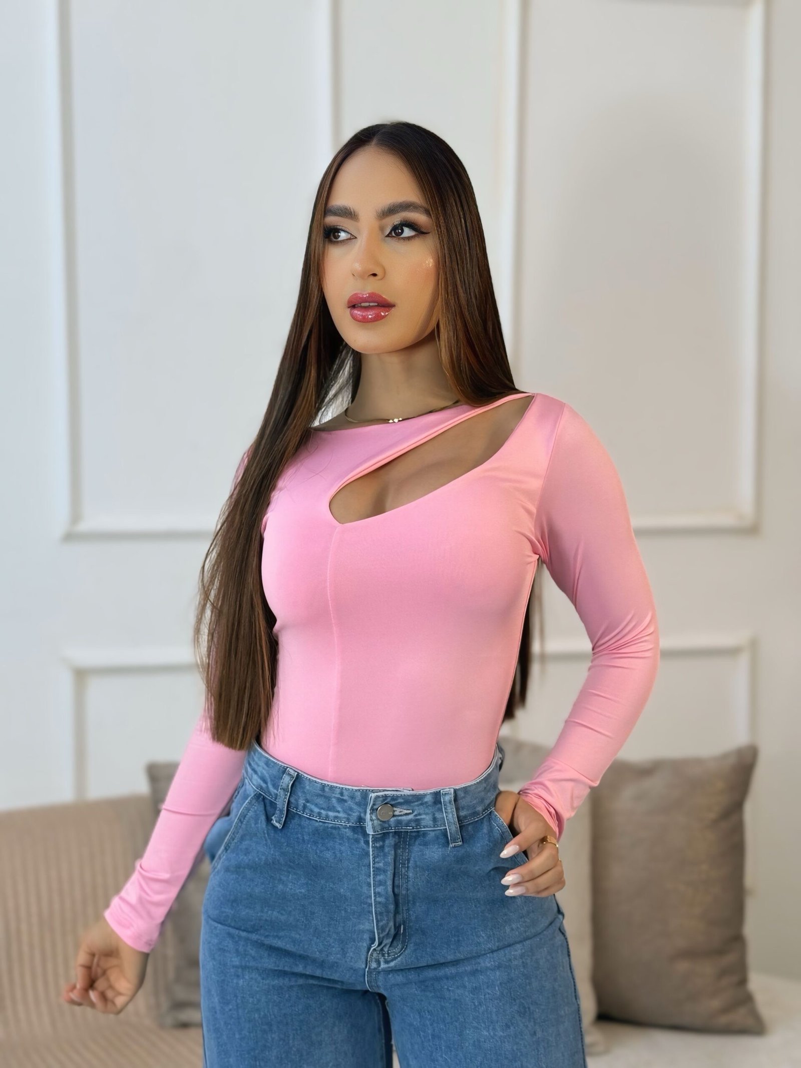 BODY ESCOTE MANGA LARGA